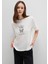 Kelebek Baskılı Ekru Tişört 1613462-70057 3