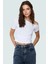 Crop Kısa Kollu Örme Bluz Asimetrik Yaka Günlük Stil Uzun Ömürlü Konforlu Kesim Mükemmel Uyum 2