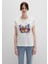 Kelebek Baskılı Ekru Tişört 1613457-80194 4