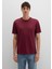Etiket Detaylı Bordo Basic Tişört 0611824-70394 3