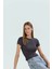 Viskon Ribana Bisiklet Yaka Fitted Bluz Günlük Kombinler Için Rahat Kullanım Modern Stil 2