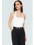 Crop Halter Boyundan Bağlamalı Örme Bluz Yazlık Rahat Tasarım Mükemmel Uyum Şık Görünüm 2