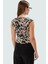 Asimetrik Kolsuz Fitted Bluz Çok Desenli Polyester Yazlık Konforlu Kesim Özel Tasarım 3