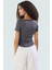 Yazlık Crop Bisiklet Yaka Fitted Viskoz Bluz Günlük Stil Uzun Ömürlü Zarifane Tasarım Premium Kalite 2