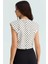 Pamuklu Puantiyeli Crop Bluz Fitted Kalıp Günlük Stil Yüksek Kalite Özel Tasarım 4