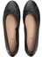 Kadın Toe Cap Leather Ballerina Shoes - Siyah 2