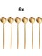 6 Adet Çelik Gold 15 cm Latte Kahve Karıştırma Kaşığı Seti 1