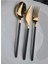 Şık Siyah Titanyum Gold Yemek Kaşığı Seti, 6'lı, Dayanıklı ve Modern Tasarım 1
