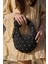 Taşlı Portföy Clutch Fermuarlı Astarlı Örgü Hasır Yazlık Tatil El Çantası 3