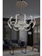 Eliza 4 Toplu Simli Slikonlu Modern Yüksek (Işık) Salon LED Avizesi 1