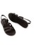 Kadın Hakiki Deri Siyah Düz Sandalet 4