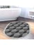 Kaymaz Dijital Mutfak & Salon Halı Yıldız Deri Saçaklı Oval Geometrik E5010 Gri 6