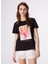 Siyah Kadın Bisiklet Yaka Basic T-Shirt Otran 1