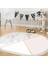 Kaymaz Dijital Mutfak & Salon Halı Yıldız Deri Saçaklı Oval Geometrik E5008 Beyaz 7