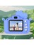 2.0 Inç Çift Lensli Çocuk Dijital Kamera Karikatür Dinozor Tasarımı Tf Kartsız 1080P Hd Video Kaydedici-Mavi (Yurt Dışından) 2
