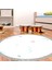 Kaymaz Dijital Mutfak & Salon Halı Yıldız Deri Saçaklı Yuvarlak Geometrik E5015 Beyaz 7