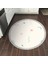 Kaymaz Dijital Mutfak & Salon Halı Yıldız Deri Saçaklı Yuvarlak Geometrik E5015 Beyaz 5