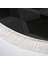Kaymaz Dijital Mutfak & Salon Halı Trend Saçaklı Oval Geometrik E5016 Siyah 3