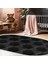 Kaymaz Dijital Mutfak & Salon Halı Trend Saçaklı Oval Geometrik E5016 Siyah 7