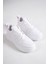 Alına Bağcıklı Ortopedik Taban Kadın Sneaker Günlük Ayakkabı Bt Kırık Beyaz 1