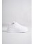 Alına Bağcıklı Ortopedik Taban Kadın Sneaker Günlük Ayakkabı Bt Kırık Beyaz 3