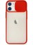 iPhone 11 Kılıf Palm Buzlu Kamera Sürgülü Silikon - Kırmızı - NEONX1824-6390 1