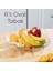 10336 6lı Oval Servis Tabak Seti - Şeffaf Cam Sunum Tabakları 25X33 cm 1