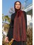 Moren Desen Shine Line Şal Siyah-Bordo 1