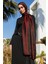 Moren Desen Shine Line Şal Siyah-Bordo 2