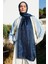 Soler Desen Shine Line Şal Siyah-Indigo 1