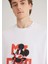 Mickey Mouse Baskılı Beyaz Tişört 0612561-620 6