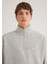 Mavi Patch Logo Yarı Fermuarlı Gri Sweatshirt 0S10307-80196 6