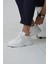 Drew Model Hakiki Deri El Yapımı Erkek Beyaz Sneakers Ayakkabı 1