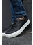 J163 Ortopedik Taban Günlük Cilt Erkek Sneaker Spor Ayakkabı Cbt Siyah 1
