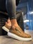 J555 Bağcıklı Fermuarlı Ortopedik Taban Erkek Günlük Sneaker Spor Ayakkabı Bt Mat Taba 3