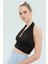 Vücuda Oturan Crop Bluz Boyundan Bağlamalı Örme Kumaş Modern Stil Premium Kalite 2