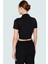 Şık Dik Yaka Crop Bluz Örme Kumaş Kruvaze Yazlık Modern Stil Rahat ve Özel Tasarım 3