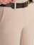 72141 Kemerli ve Dökümlü Dümdüz Fit Pantolon-Taş 3