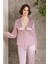 Saten Gecelik Sabahlık Pijama Takım Şort Takım 6'lı Gelin Çeyiz Seti - 6005 Rose 3