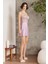 Saten Gecelik Sabahlık Pijama Takım Şort Takım 6'lı Gelin Çeyiz Seti - 6005 Rose 4