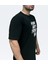 "Work Hard Dream Big" Oversize Siyah Baskılı T-Shirt 2