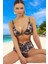 Desenli Üçgen Bikini Takımı Hızlı Kuruyan Özel Tasarım Plaj ve Havuz Için 2