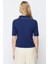 Lacivert Yaka Detaylı Regular Kalıp Örme Bluz 4