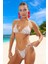 Desenli Üçgen Bikini Takımı Şık Detaylı Su Sporları Için Plaj ve Havuz Ergonomik Kesim 1