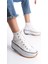 Chloe Bağcıklı Ortopedik Taban Kadın Sneaker Ayakkabı Bt Beyaz 4