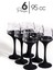 Şık ve Modern Siyah Mat 6'lı Ayaklı Cam Su ve Kahve Bardağı Seti 3