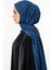 Henna Desen Çift Taraflı Şal Siyah-Indigo 1