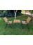 Metal Iskeletli Ahşap Piknik / Bahçe Bistro Set (2 Sandalye + 1 Sehpa) 6