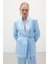 Jakar Saten Ceket - Mavi 2