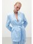 Jakar Saten Ceket - Mavi 4